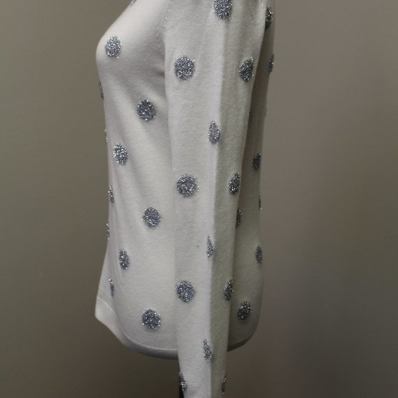 Talbots Tinsel Dot Sweater, XS, Winter White - Picture 5 of 10